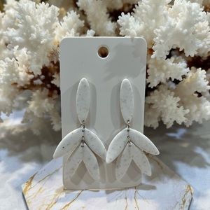 White and gold clay earrings for all occasions